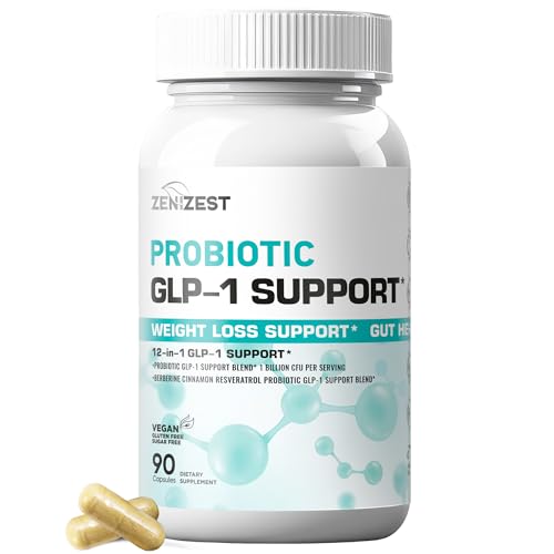 ZeniZest GLP-1 Support Probiotic Weight Loss Support Supplement with Berberine - Women Men - Natural Daily Oral GLP1 Support Appetite Suppressant Hunger Control Metabolism Fat Burn & Gut Health
