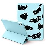 KAELEI Cute iPad A16 Case 11 Inch 2025 丨 iPad 10th Generation Case Girly 10.9 Inch 2022 with Pencil Holder-[Auto Wake/Sleep], Trifold Stand Soft TPU Protective Cover, Cat Design Patten for Women Girls