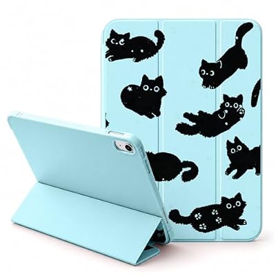 KAELEI Cute iPad A16 Case 11 Inch 2025 丨 iPad 10th Generation Case Girly 10.9 Inch 2022 with Pencil Holder-[Auto Wake/Sleep], Trifold Stand Soft TPU Protective Cover, Cat Design Patten for Women Girls