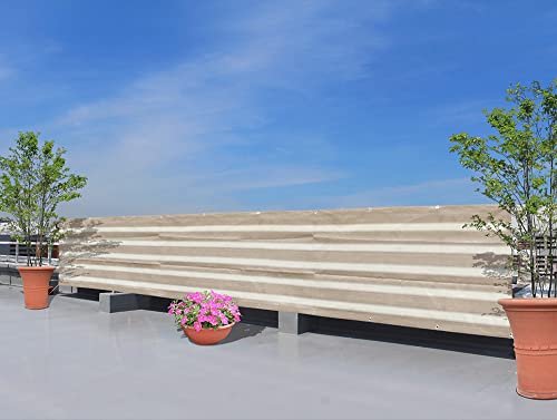 Candor® バルコニーシェード ベランダ 日除け シェード 目隠し オーニング シート プライバシー UVカット 簡単設置 カット可能 ハトメ 固定ロープ 結束バンド 付属