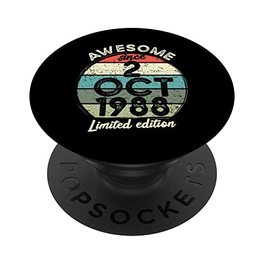 Camiseta de cumpleaños de 35 años, 2 de octubre de 1988, 35 cumpleaños PopSockets PopGrip Intercambiable