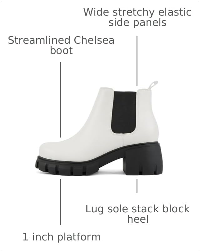 Image of Soda PIONEER ~ Women Lug Sole Mid Heel Chelsea Fashion Ankle Bootie w /Double Elastic Gore