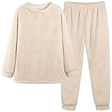 [Bellislove] パジャマ レディース もこもこ ルームウェア 長袖 部屋着 上下セット 丸首 着る毛布 ボアフリース 裏起毛 厚手 あったか ゆったり 可愛い オシャレ 冬用