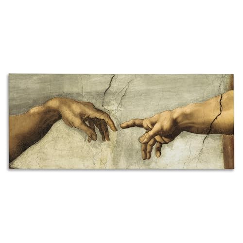 Stupell Industries Hands of The Creation Of Adam Religious Painting, 10 x 24, Canvas