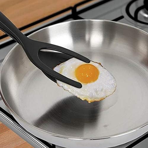 Multifunction Silicone Spatula Shovel Pliers Non-Stick for Pancake, Hamburger, Eggs. French Toast, Omelet, Fried Egg Turners Grip and Flip Spatula Bread Tongs Cooking Tool Kitchen Utensils