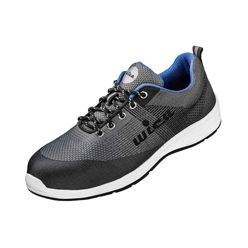 WiCa 1 Paar Sicherheitsschuhe Sicherheits-Halbschuhe in Sneaker-Optik Odiel S1 Grau/Blau Abgesetzt Gr. 43
