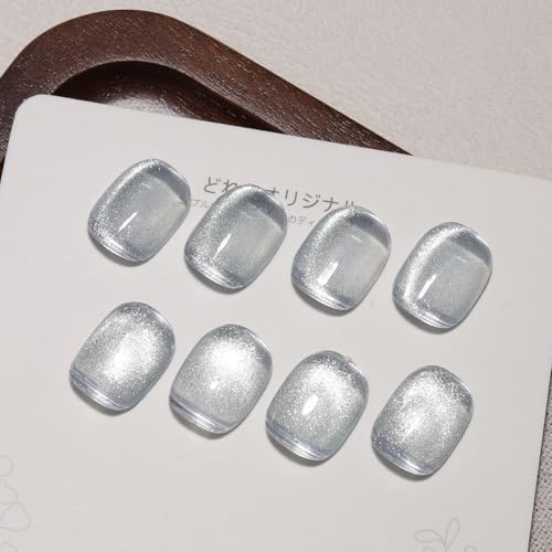 Esmalte de uñas gel cat eye dorado y plateado, pack 2x8ml miniatura 4