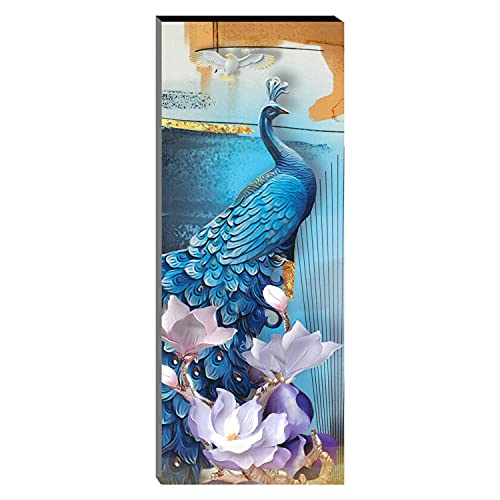 Image of Indianara Set of 3 Lord Ganesha with Peacock MDF Art Painting (3777FL) without glass 4.5 X 12, 9 X 12, 4.5 X 12 INCH