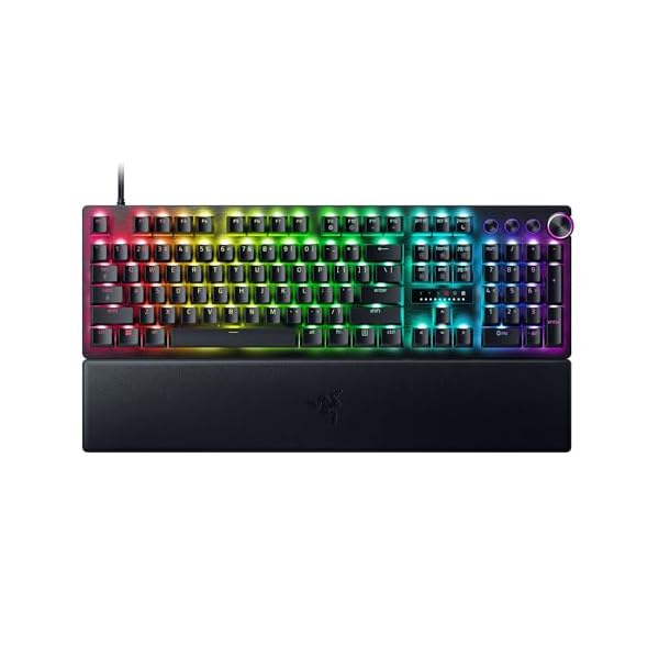 Razer Huntsman V3 Pro Esports Gaming Keyboard: Analog Optical Switches – Razer Snap Tap – Rapid Trigger – Adjustable Actuation – Media Keys & Dial – Doubleshot PBT Keycaps – Wrist Rest – Black