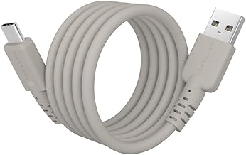 MOTTERU USB-A to USB-C Magnetic Silicone Cable, Flexible, Soft, Resistant to Disconnection, For iPhone16e 16 15 3.3 ft (1.0 m), LATTE GREY, MOT-MGSAC100-EGY