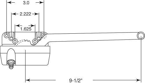 Miniatura 2 de Truth TH 23023 Operador de bastidor derecho de brazo único de 9-12 pulgadas con acabado de manivela de bronce (paquete individual)