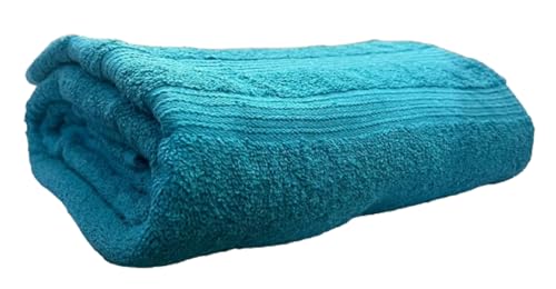 Serviette de bain extra large 150x200 cm drap de douche coton bleu sarcelle - 6