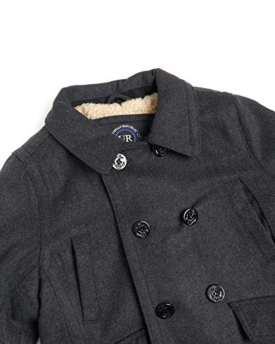 Urban Republic Boys' Wool Blend Peacoat With Faux-Fur Lining And Flap Pockets' #TOP2