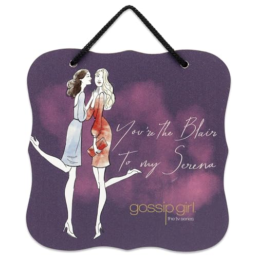 Gossip Girl Blair and Serena Reversible Hanging Wood Wall Decor - Fun Double-Sided Gossip Girl Sign for Fans