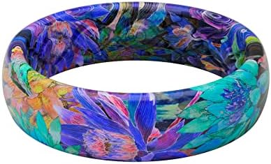 Groove Life Aspire Twilight Blossom Silicone Ring Breathable Rubber Wedding Rings for Women, Lifetime Coverage, Unique Design, Comfort Fit Ring - Size 6