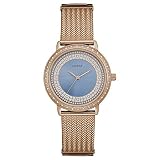 Zegarek GUESS damski niebieski wierzba W0836L1 stal pozłacana różowym złotem