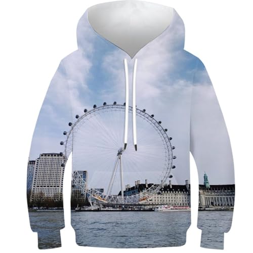 Sweat à capuche pull drôle cool imprimé britannique original manches longues