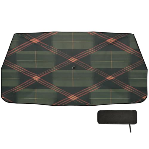 Pare-soleil pour pare-brise voiture écossais vert auto pliable