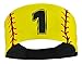 MadSportsStuff Player ID Softball Stitch Headband (Yellow, 1)