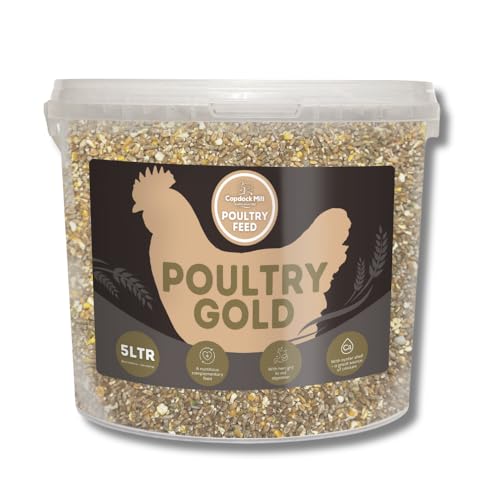 Copdock Mill Range Poultry Gold Feed 3.5kg / 5 Litre Tub – Food for Chickens and Adult and Laying, Ducks, Geese, Bantams – 100% Natural