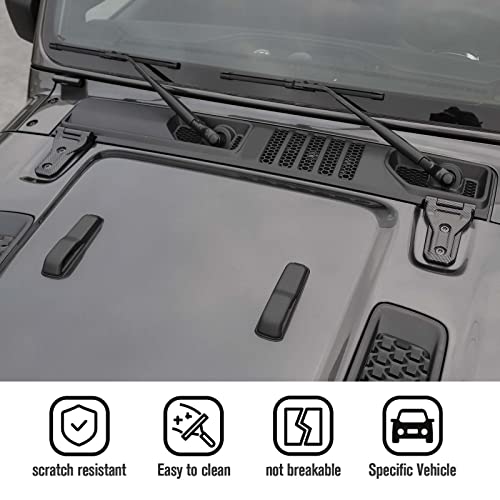 Jecar Hood Hinge Trim Covers Exterior Accessories Compatible With Jeep Wrangler 2018-2023 Jl Jlu, Carbon Fiber Finish #TOP4