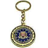 ワシントンDCメタルチャームキーチェーン、ピューター長方形、バッグハンガーリング、ホワイトハウス、キャピトル、ワシントンモニュメント。, Fbiゴールドカラー, 4.75