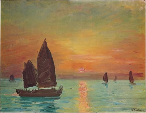 Cuadro en lienzo decorativo de 60x90cm, lienzo Alba a Taiwán de Fujishima Takeji para paredes
