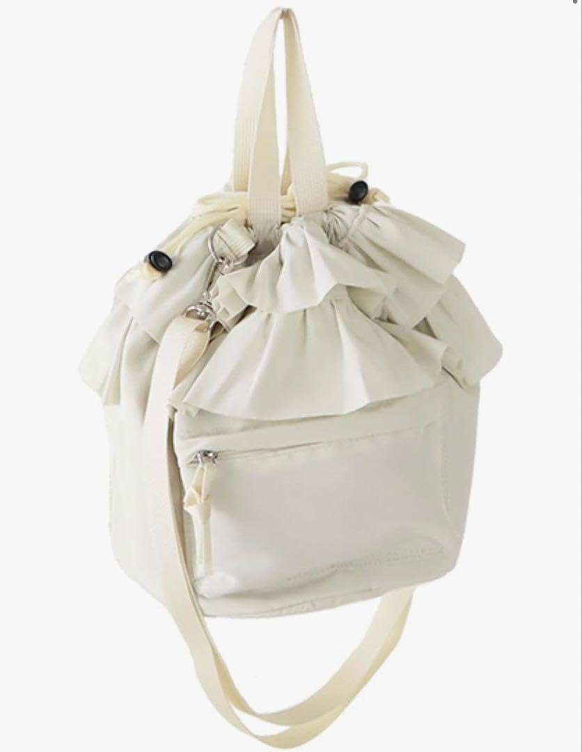 Amazon.co.jp: aristella フリル 巾着バッグ レディース ショルダー