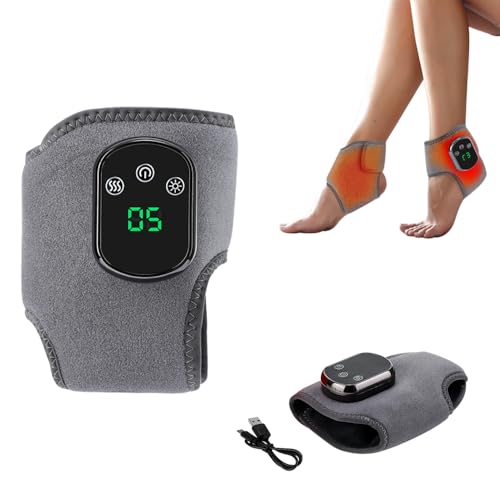 Portable Foot and Ankle Massager with Heat – 3-Speed Vibration & 5-Temperature Settings, Wireless for Pain Relief, Swelling, Plantar Fasciitis, Travel & Home Use