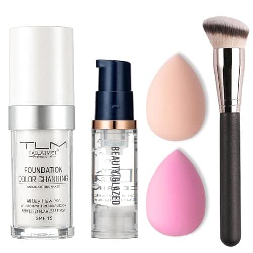 5PCS TLM Colour Changing Foundation Makeup Set Matte Liquid Full