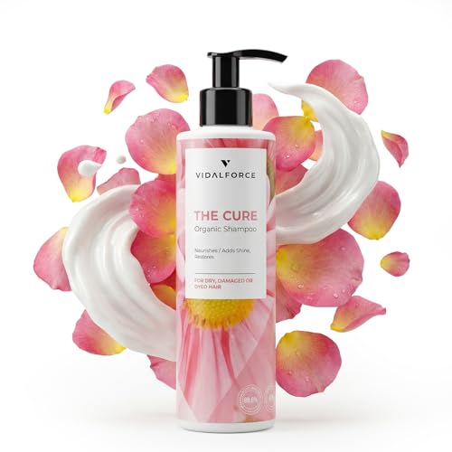 THE CURE champu sin sulfatos ni siliconas I Recomendado para alisado de keratina I Cabello seco o dañado I Toxic Free 99% Natural y 81% BIO Tratamiento Hidratante Natural I Pelo Encrespado 250ml