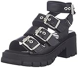 Perfect fit with memory foam Buffalo Damen Raja Flache Sandale, Schwarz, 37 EU