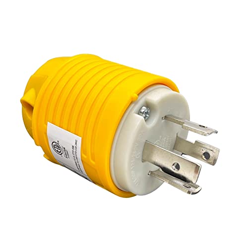 Sintron NEMA L14-30P 30 Amp, 125/250 Volt Twist Lock Plug, 3 Pole 4 Wire, ETL Listed, Male Plug Locking Connector for Generator Power Inlet Welder Power Tool Industrial Grade Grounding 3750/7500 Watt