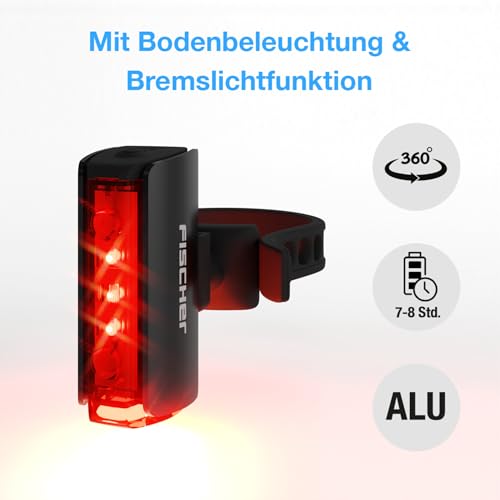 Fahrrad Rücklicht mit Bremslicht und LED Akku von Fischer