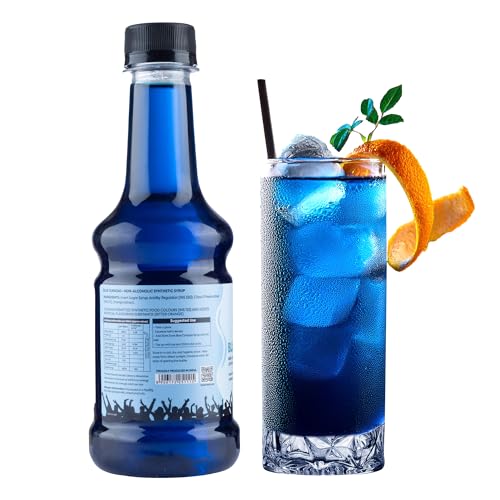 Image of Zone Blue Curacao Syrup 300ml | Tropical Citrus Flavour for Mocktails, Cocktails, Lemonades & Sodas | Bar Syrup, Alcohol Free, More Servings | Premium Cafe Style Taste for HoReCa & Home Use | 12+ Flavours