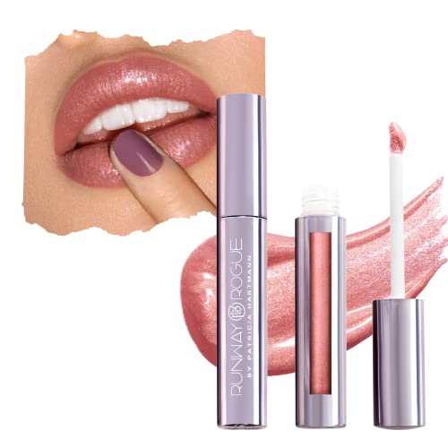 Runway Rogue LuxGloss Lip Gloss High-Pigment Shimmery Muted-Rose Lip Gloss Strike a Pose