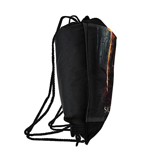 LOGOVISION Supernatural Fire Frame Drawstring Backpack Sports Bag Sackpack 17" x 13", Perfect for Gym, Yoga or Practice2
