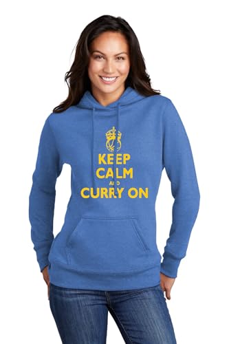 Go All Out Medium Royal Women Keep Calm And Curry On Sweatshirt Hoodie
