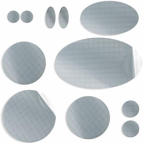 aZengear Repair Patches for Jackets, Tent, Shoe Toe, Air Mattress, Inflatables, PVC Gear - Waterproof, Self-Adhesive, Tear-Cold-Heat-Resistant, Down Puffer Coat (11 Pcs, Silver)