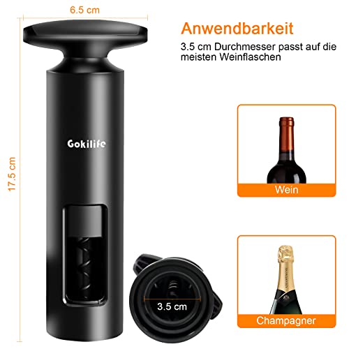 Foto von Gokilife Weinflaschenöffner Korkenzieher mit Folienschneider, einfache Bedienung, wiederverwendbar, ABS, manueller Korkenzieher für Zuhause, Küche, Party, Restaurant, Bar B