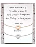 Tarsus Compass Long Distance Charm Bracelet Set Matching Graduation Friendship Birthday Jewelry Gift...
