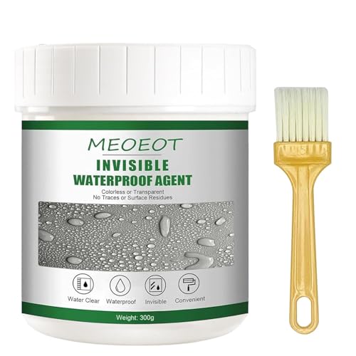 Meoeot Sigillante Impermeabile Liquido, 300g Impermeabilizzante Invisibile, Rivestimento Impermeabile Trasparente, Agente Anti-Perdite Sigillante per Piastrelle del Bagnoe, Tetto e Muro Esterno