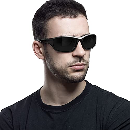 Linvo Polarized Sports Sunglasses For Men Driving Cycling Fishing Tr90 Frame Sun Glasses 100% Uv Protection With Zipper Case #TOP6