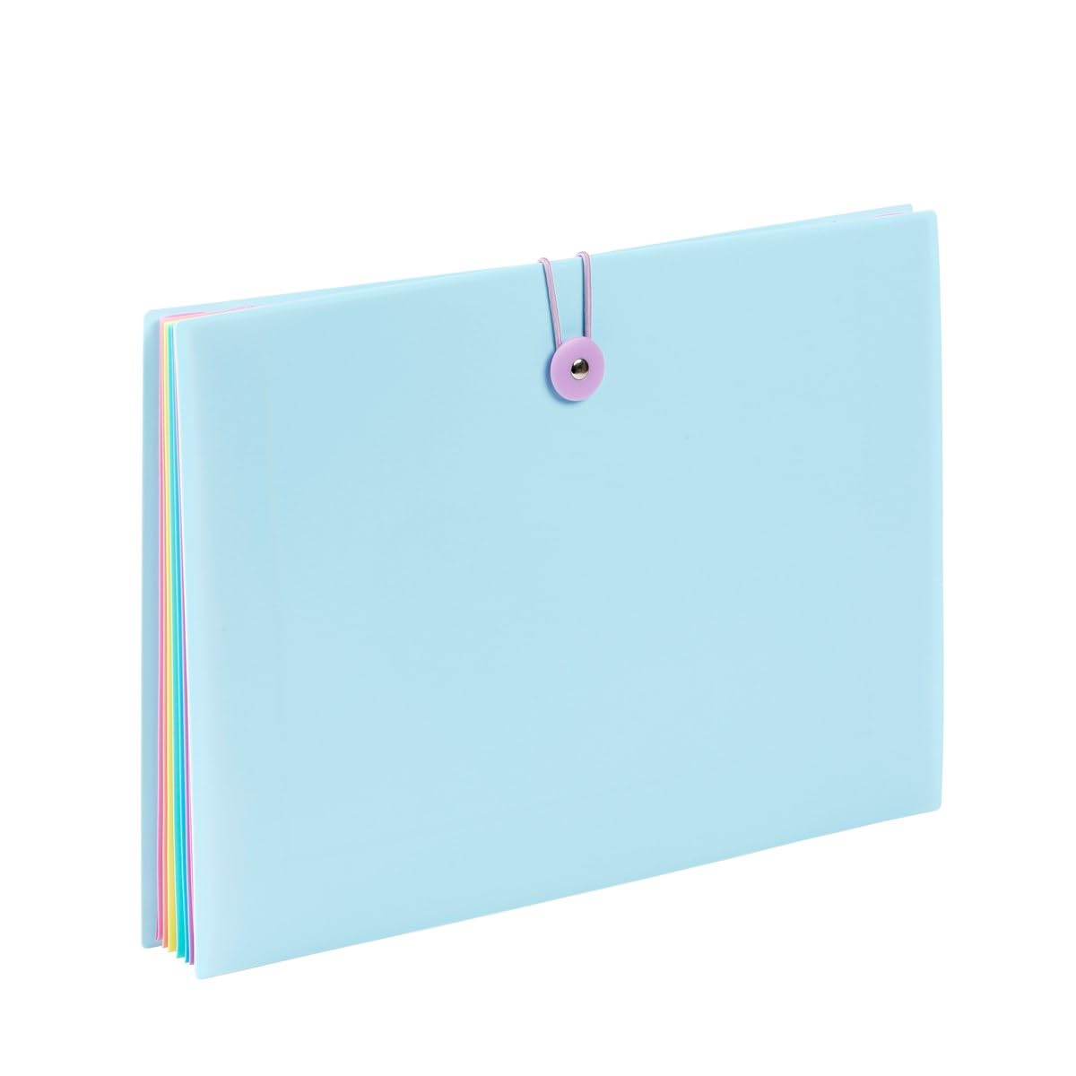 Viquel - Expanding File 8 Compartments for A4 Rainbow Pastel Documents - Blue - Image 2