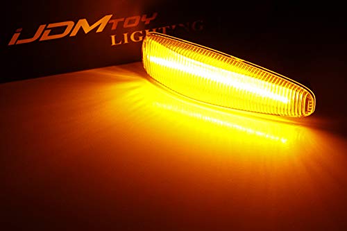 image for iJDMTOY Clear Lens Amber Full LED Front Side Marker Lights Compatible 
