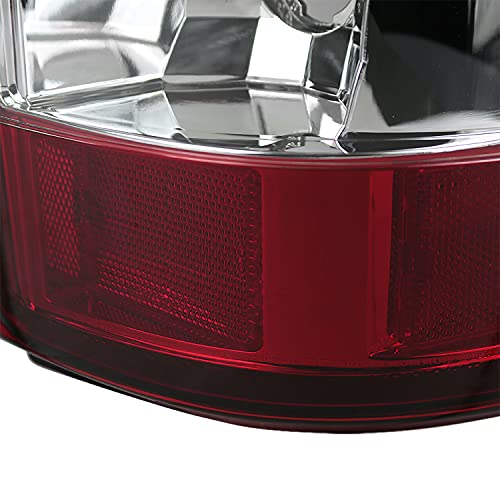 Spec-D Tuning Red Clear Lens Led Tail Lights Compatible With 2003-2006 Chevy Silverado 1500/1500Hd/2500/2500Hd, 2004-2006 Chevy Silverado 3500, Left + Right Pair Assembly #TOP7