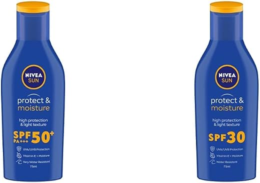 Nivea Sun Lotion For Oily Skin, Spf 50 With UVA &amp; UVB Protection, Water Resistant Sunscreen For, 75Ml &amp; Sun Lotion For Oil...