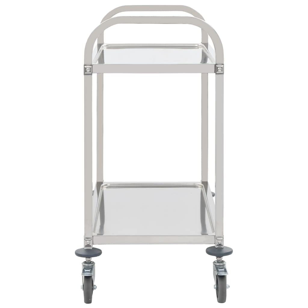 vidaXL Carrito de Cocina de 2 Alturas 95x45x83,5cm Acero Inoxidable Catering Mobiliario Hogar Hostelería Práctico Ruedas Giratorias Robusto Estable