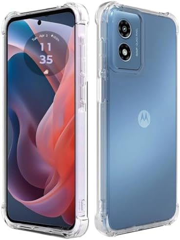 Cover Compatibile Con Motorola MOTO G PLAY 4G 2024,Protezione Fotocamera Slidable Custodia Antiurto Case Anello Supporto Silicone Custodie,Blu - Foto 4