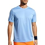 MIER Men's Quick Dry Workout Shirts Athletic Short Sleeve Moisture Wicking T-Shirts Polyester Top Tee Performance Shirts Blue, M